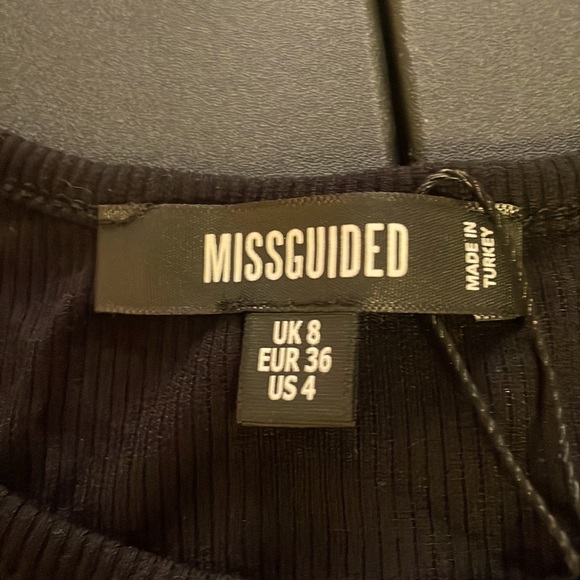 NWT Missguided Ribbed Racer back bodysuit in black - Picture 5 of 6